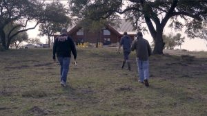 three fisherman walking back to lodge | Hooville Ranch hunting and lodging